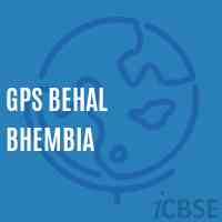 Gps Behal Bhembia Primary School Logo