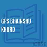 Gps Bhainsru Khurd Primary School Logo