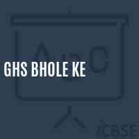 Ghs Bhole Ke Secondary School Logo