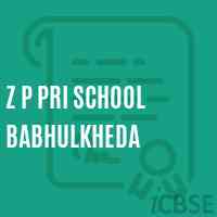 Z P Pri School Babhulkheda Logo