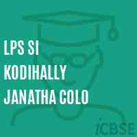Lps Si Kodihally Janatha Colo Primary School Logo