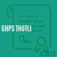 Ghps Thotli Middle School Logo