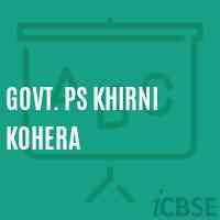 Govt. Ps Khirni Kohera Primary School Logo
