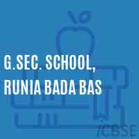 G.Sec. School, Runia Bada Bas Logo