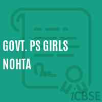 Govt. Ps Girls Nohta Primary School Logo