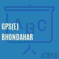 Gps(E) Bhondahar Primary School Logo