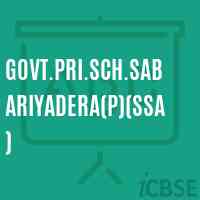 Govt.Pri.Sch.Sabariyadera(P)(Ssa) Primary School Logo