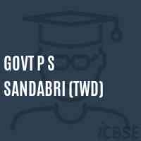 Govt P S Sandabri (Twd) Primary School Logo