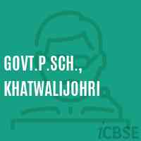 Govt.P.Sch., Khatwalijohri Primary School Logo