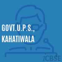Govt.U.P.S., Kahatiwala Middle School Logo