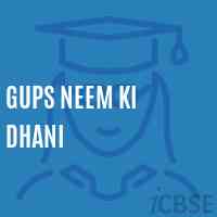 Gups Neem Ki Dhani Middle School Logo