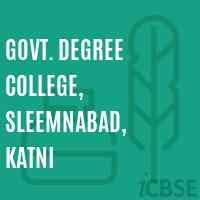 Govt. Degree College, Sleemnabad, Katni Logo