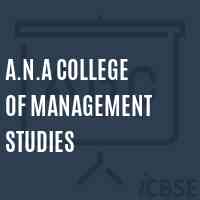 A.N.A College of Management Studies Logo
