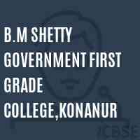 B.M Shetty Government First Grade College,Konanur Logo