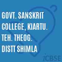 Govt. Sanskrit College, Kiartu. Teh. Theog. Distt Shimla Logo