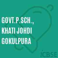 Govt.P.Sch., Khati Johdi Gokulpura Primary School Logo