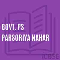 Govt. Ps Parsoriya Nahar Primary School Logo