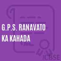 G.P.S. Ranavato Ka Kahada Primary School Logo
