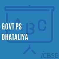 Govt Ps Dhataliya Primary School Logo