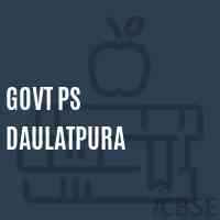 Govt Ps Daulatpura Primary School Logo