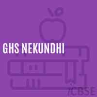 Ghs Nekundhi School Logo