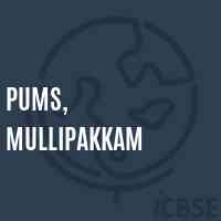 PUMS, Mullipakkam Middle School Logo
