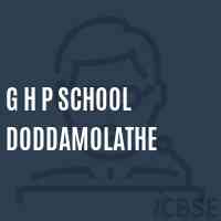 G H P School Doddamolathe Logo