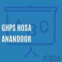 Ghps Hosa Anandoor Middle School Logo