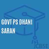 Govt Ps Dhani Saran Primary School Logo