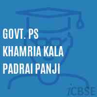 Govt. Ps Khamria Kala Padrai Panji Primary School Logo
