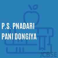 P.S. Pnadari Pani Dongiya Primary School Logo