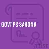 Govt Ps Sarona Primary School Logo