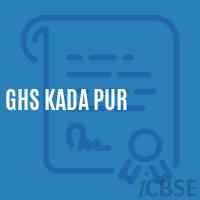 Ghs Kada Pur Secondary School Logo