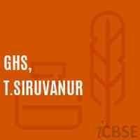 Ghs, T.Siruvanur Secondary School Logo