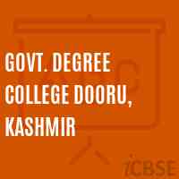 Govt. Degree College Dooru, Kashmir Logo