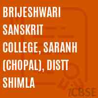 Brijeshwari Sanskrit College, Saranh (Chopal), Distt Shimla Logo