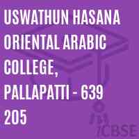 Uswathun Hasana Oriental Arabic College, Pallapatti - 639 205 Logo