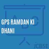 Gps Ramdan Ki Dhani Primary School Logo