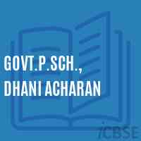 Govt.P.Sch., Dhani Acharan Primary School Logo
