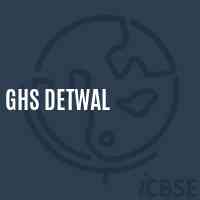 Ghs Detwal Secondary School Logo