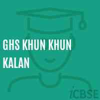 Ghs Khun Khun Kalan Secondary School Logo