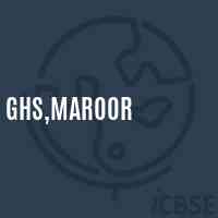 Ghs,Maroor Secondary School Logo