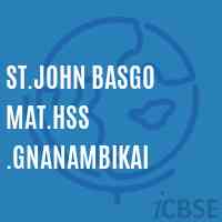 St.John Basgo Mat.Hss .Gnanambikai Senior Secondary School Logo