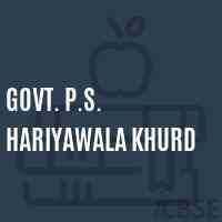 Govt. P.S. Hariyawala Khurd Primary School Logo