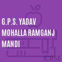 G.P.S. Yadav Mohalla Ramganj Mandi Primary School Logo