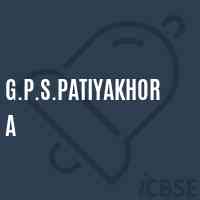 G.P.S.Patiyakhora Primary School Logo