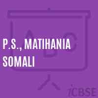 P.S., Matihania Somali Primary School Logo