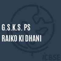 G.S.K.S. Ps Raiko Ki Dhani Primary School Logo