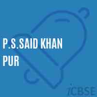 P.S.Said Khan Pur Primary School Logo