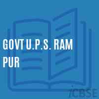 Govt U.P.S. Ram Pur Middle School Logo